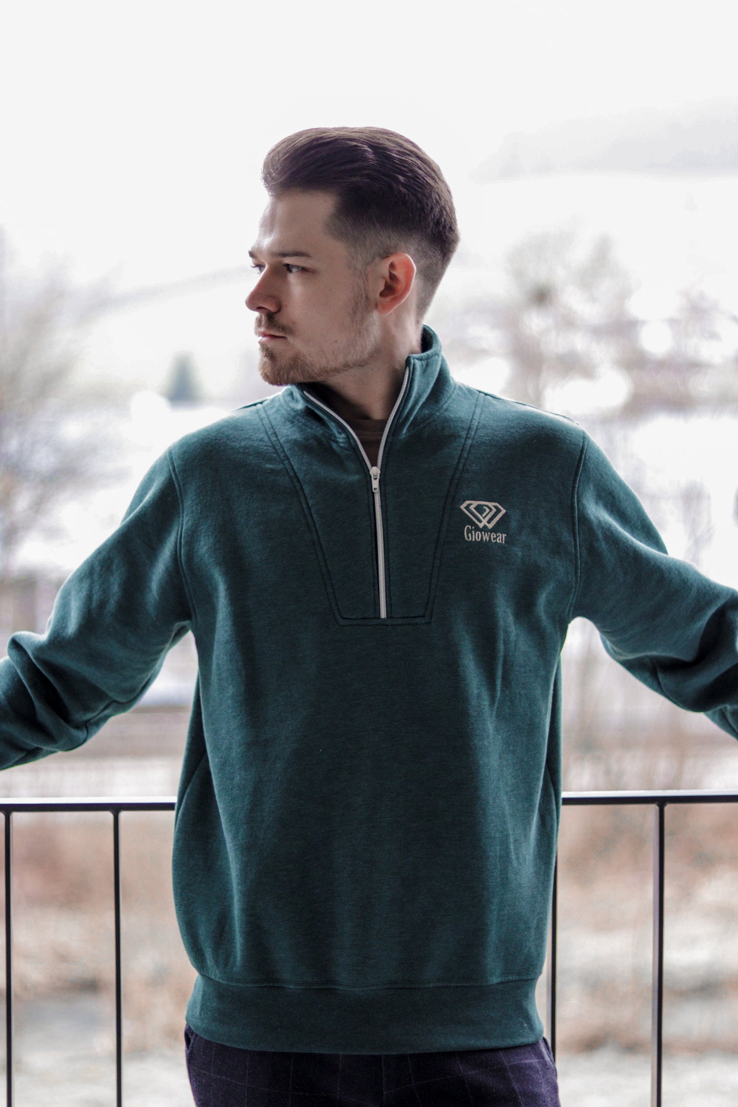 Giowear Pullover Grün meliert